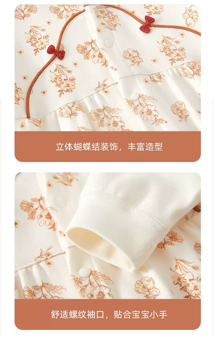 新中式长袖连体衣 0-18m