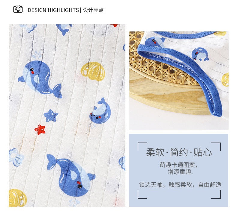 卡通背心套装 9m-5y