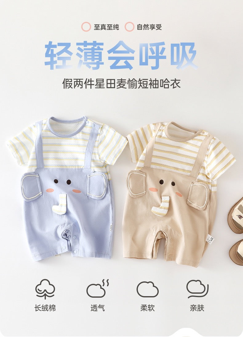短袖背带象连体衣