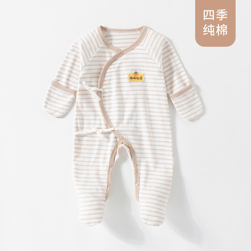 条纹长袖包脚连体衣👶🏻Newborn