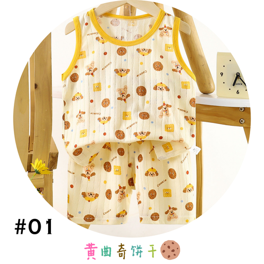 卡通背心套装 9m-5y