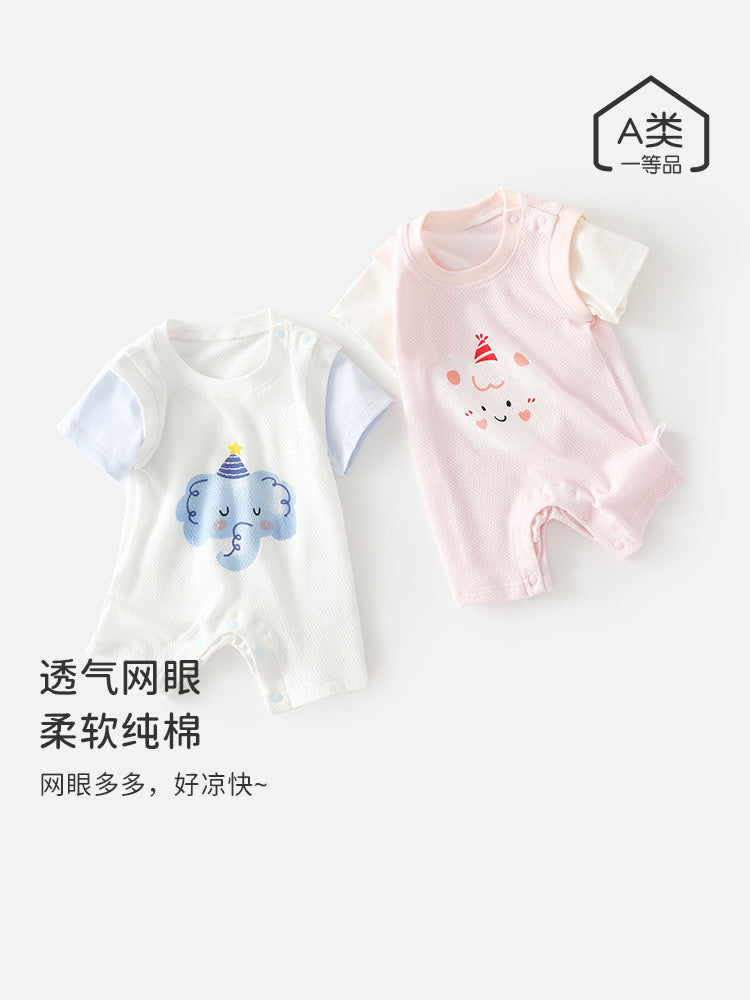 短袖洞洞连体衣