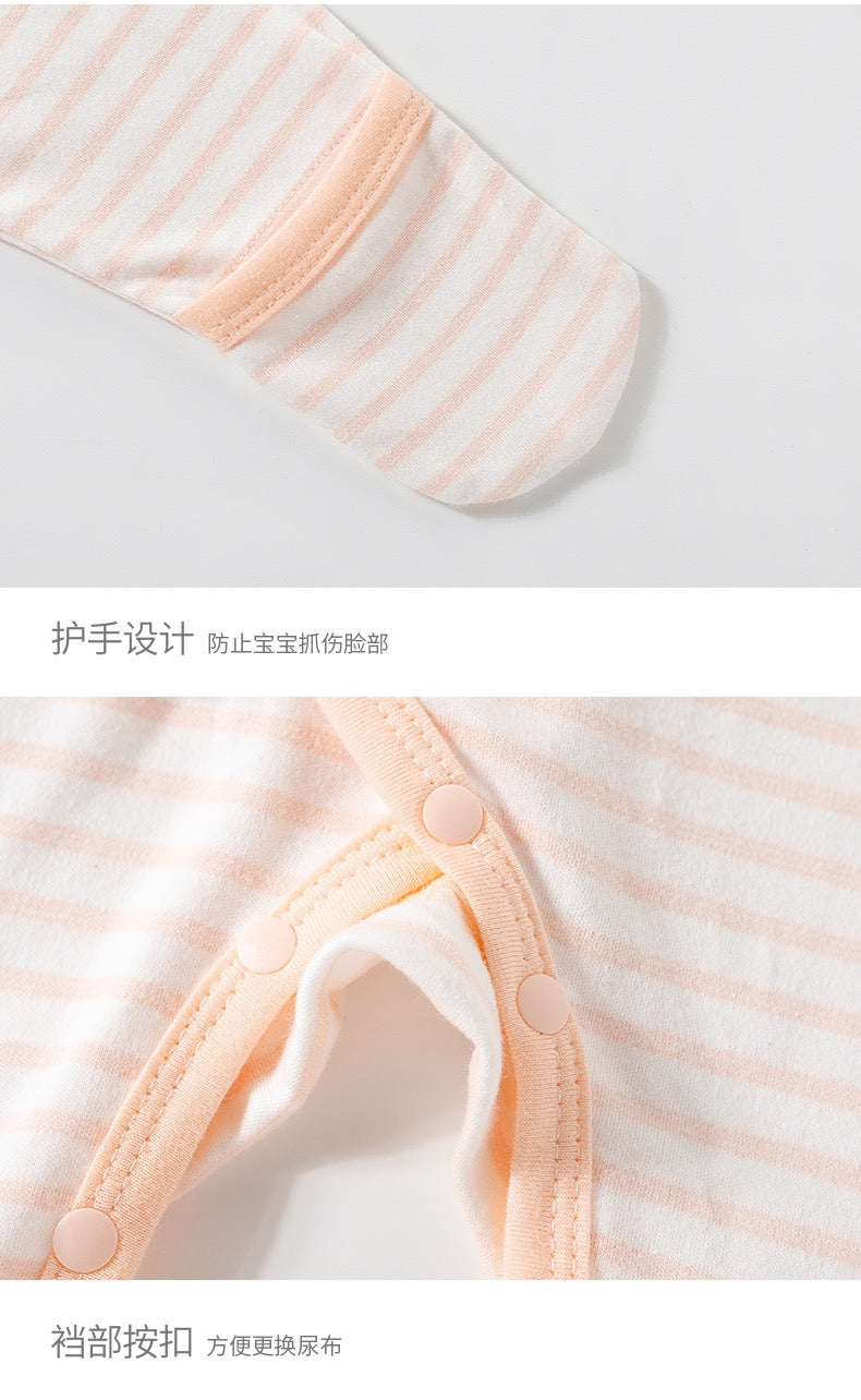 条纹长袖包脚连体衣👶🏻Newborn