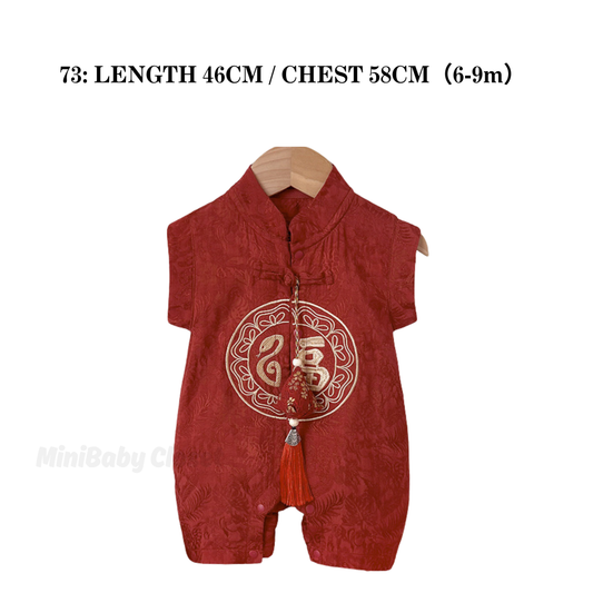 🧨无袖酒红福连体衣73