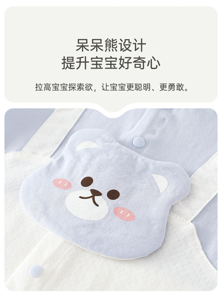 短袖背带熊连体衣