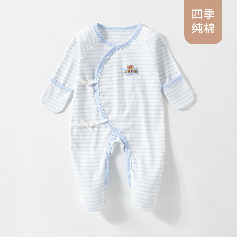 条纹长袖包脚连体衣👶🏻Newborn