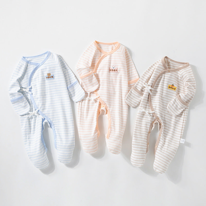 条纹长袖包脚连体衣👶🏻Newborn