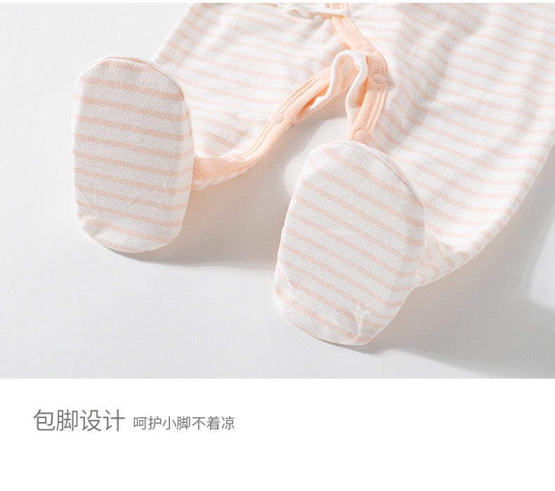 条纹长袖包脚连体衣👶🏻Newborn