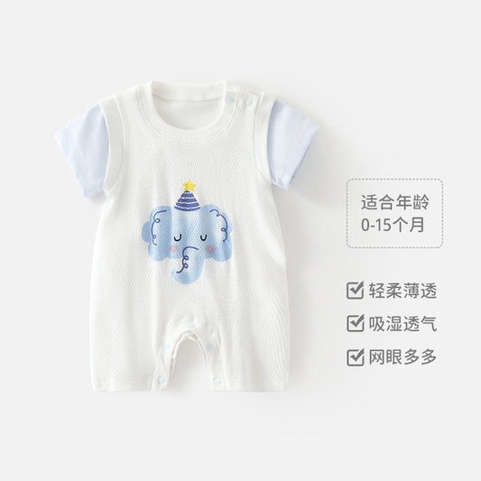短袖洞洞连体衣
